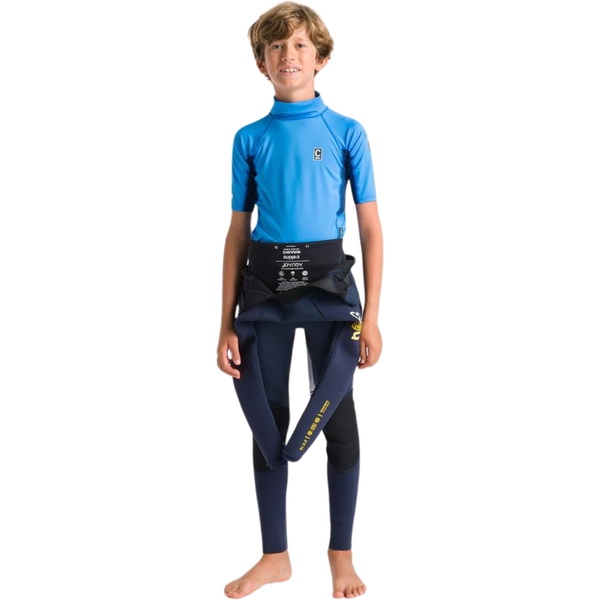 2026 C-Skins Junior NuWave X Short Sleeve Rash Vest C-NLYSSJ - Cyan / Slate / Multi